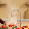 Quooker Flex Round RVS met PRO3 in een derde keukenopstelling