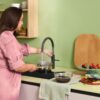 Quooker Fusion Round Zwart met Combi en een CUBE in een derde keukenopstelling