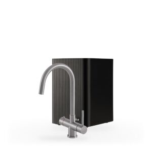 Selsiuz Push & Turn 3-in-1 Rond RVS met Classic boiler single, kraan en reservoir samen op wit