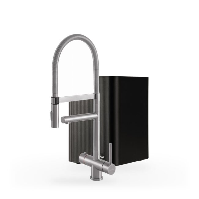 Selsiuz Push & Turn 3-in-1 XL RVS met Classic boiler combi extra, kraan en reservoir samen op wit