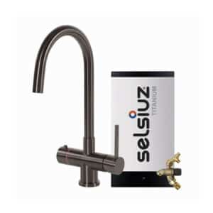 Selsiuz-kokend-water-kraan-Titanium-Combi-extra-boiler-Rond-Gun-Metal
