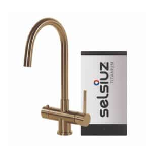 Selsiuz-kokend-water-kraan-Titanium-Single-Boiler-Rond-Gold