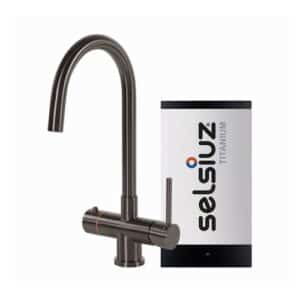 Selsiuz-kokend-water-kraan-Titanium-Single-Boiler-Rond-Gun-Metal