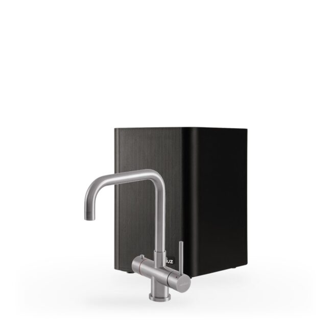 Selsiuz Push & Turn 3-in-1 Haaks RVS met Classic boiler combi extra, kraan en reservoir samen op wit
