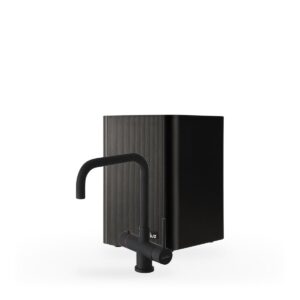 Selsiuz Push & Turn 3-in-1 Haaks Zwart met Classic boiler single, kraan en reservoir samen op wit