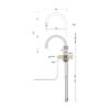 Quooker Classic Nordic Round RVS met PRO3, maattekening van de kraan: hoogte 405, uitloop 162 en kraangat 32 millimeter