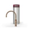 Quooker Classic Fusion Round Messing Patina met PRO3, kraan en reservoir samen op wit