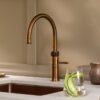 Quooker Classic Fusion Round Messing Patina met PRO3 in een tweede keukenopstelling