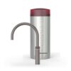 Quooker Fusion Round Gunmetal met Combi+, kraan en reservoir samen op wit