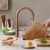 Quooker Flex Round Rosé Koper Losse Kraan in een keuken