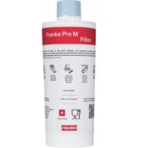 Franke Pro M filter zorgt voor gezuiverd water: zachter van smaak en filtert o.a. schadelijke medicijnresten, hormonen en zware metalen.