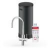 Franke Maris Touch 3-in-1 Rond RVS met Maris 7 liter, kraan, reservoir en filter samen op wit