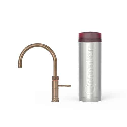 Quooker Classic Fusion Round Messing Patina PRO3 reservoir