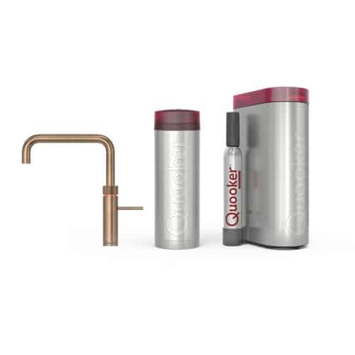 Quooker PRO3 CUBE Fusion Square Messing Patina