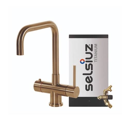 Selsiuz kokend water kraan Titanium Combi extra boiler Haaks Gold