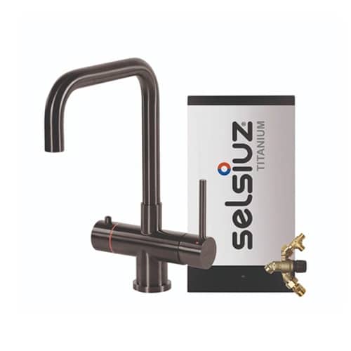 Selsiuz kokend water kraan Titanium Combi extra boiler Haaks Gun Metal