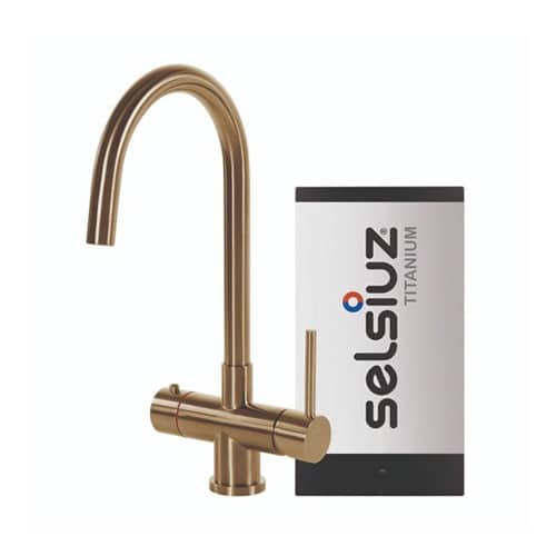 Selsiuz kokend water kraan Titanium Single Boiler Rond Gold
