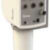 De Floww Premium3 Twist Round RVS met Combi-L ketel is een wit en grijs medisch hulpmiddel met meerdere voorpoorten, een cilindrische basis, rechthoekig lichaam en Twist Round RVS fittingen voor veelzijdige aansluitmogelijkheden.