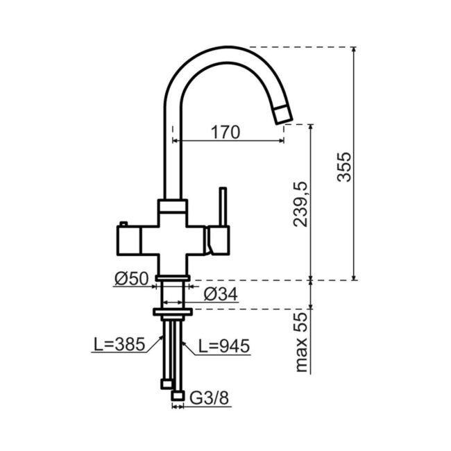 Selsiuz 3-in-1 Titanium Combi Extra Boiler Rond Zwart - Afbeelding 5