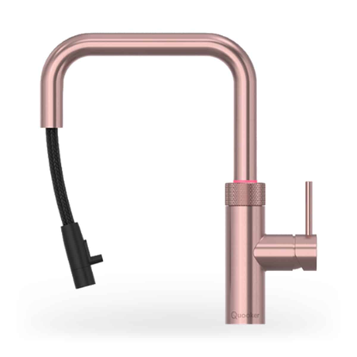 Quooker Flex Square Rosé Koper met PRO3 en een CUBE 2 Quooker Flex Square Rosé Koper met PRO3 en een CUBE, de kraan los, 330 millimeter hoog