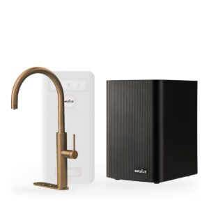 Selsiuz Motif 5-in-1 Copper met Classic boiler single en een Cooler, kraan en reservoir samen op wit