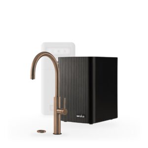 Selsiuz Motif 5-in-1 Copper met Classic boiler combi extra en een Cooler, kraan, reservoir en Cooler samen op wit