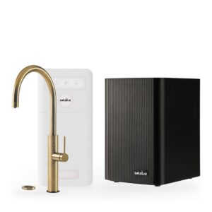 Selsiuz Motif 5-in-1 Goud met Classic boiler combi extra en een Cooler, kraan en reservoir samen op wit
